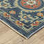 Tapis oriental en polypropylène bleu / rouille tissé à la machine-1126718757