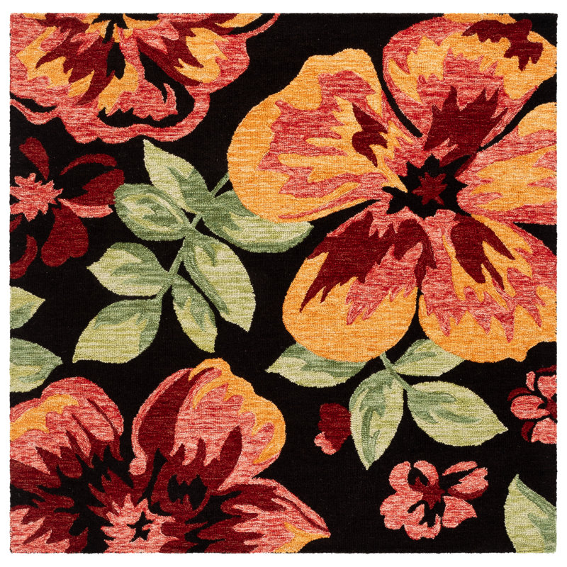 Jardin Hand Tufted Wool; Cotton Floral Indoor Rug, Square 6'