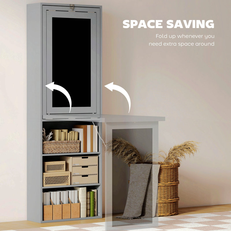 Fold-out Convertible Office Desk, Wall Mount Computer Desk