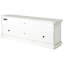 Meuble télé blanc vieilli de 70 po de largeur avec six compartiments pour organiser vos articles de divertissement et vos accessoires multimédias-1459879300