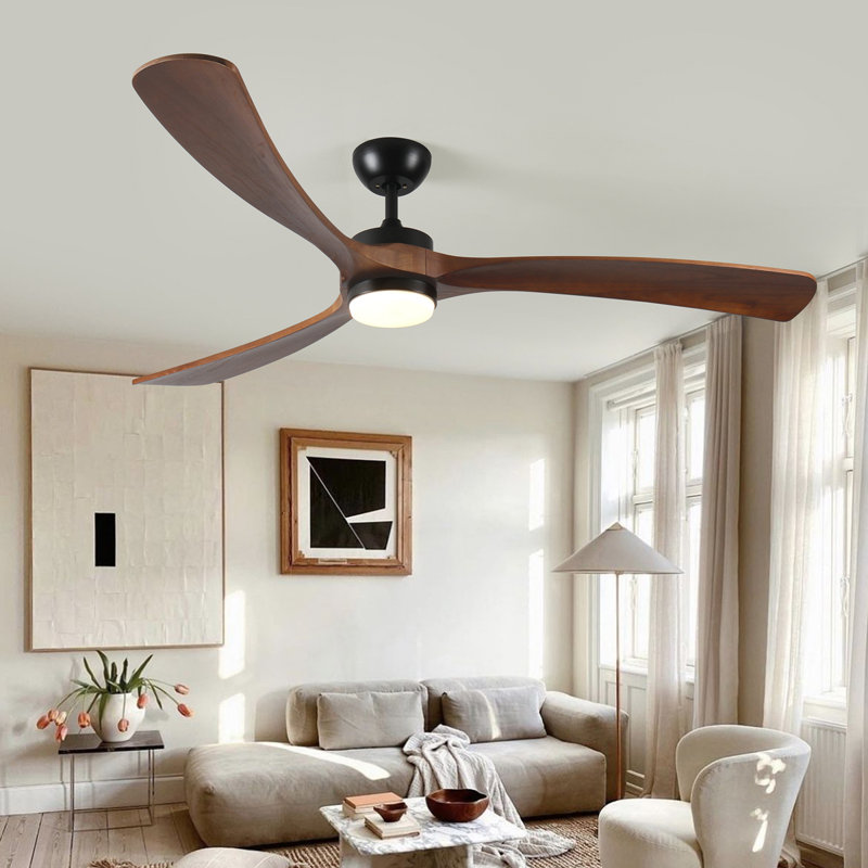 72 Inch Solid Wood Ceiling Fan With Lights And Remote Control Indoor Outdoor Ceiling Fan 3 Wooden Blades Modern Ceiling Fan For Porch Living Room Bedroom