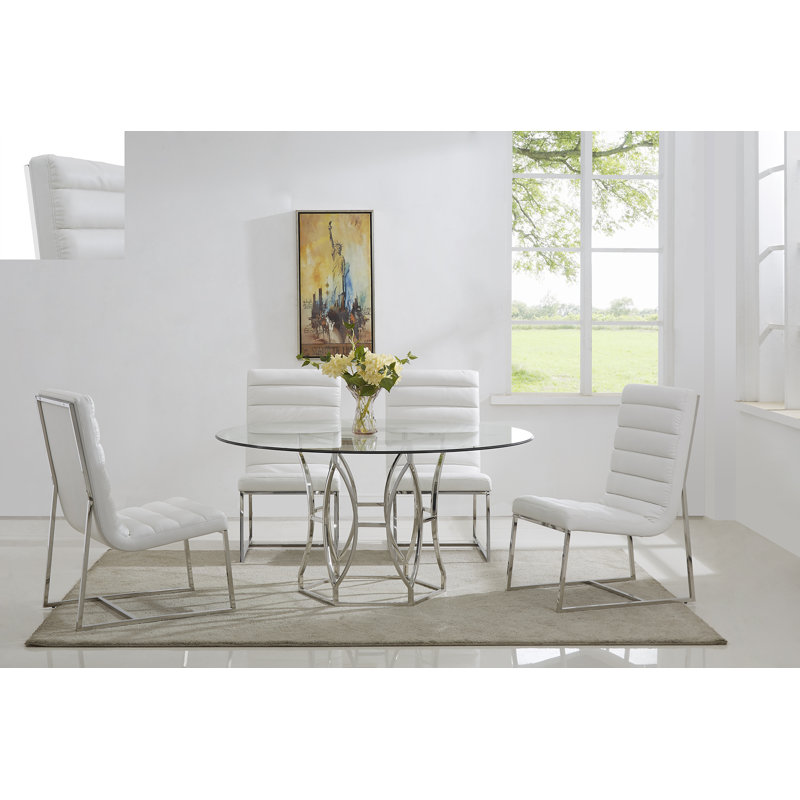 Table de salle à manger Lofton , Argent, H 31 po x L 60 po x l 60 po