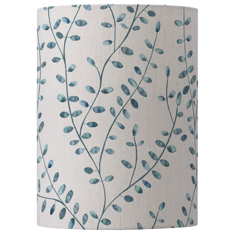 Cotton Round Lamp Shade, Blue, 35cm H x 25cm W x 25cm