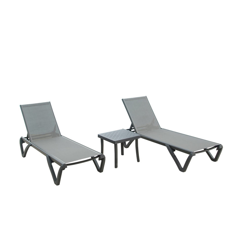 Raheemah Outdoor Chaise Lounge, Gray