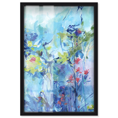 «Heavenly Blue II Shadowbox Print Floral Abstract Art» par Art Remedy