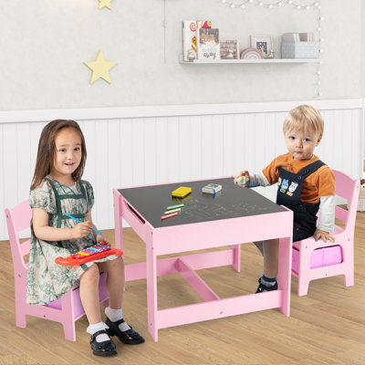Kids 3 -Piece Activity Table and Chair Set