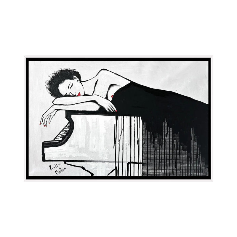 «Sleeping Sonata», reproduction d'art sur toile encadrée, 48 po x 32 po, Toile avec cadre, Blanc