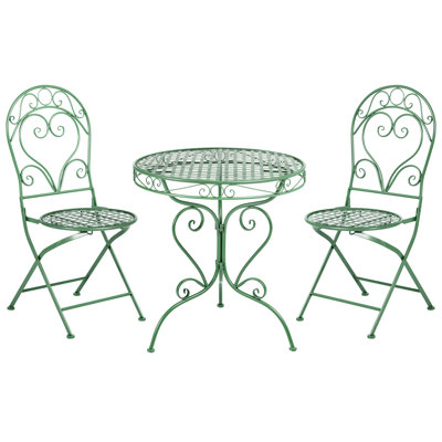 Bistro Set ALBINIA Metal Burgundy