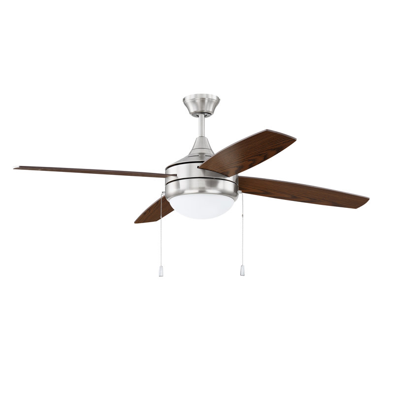 Phaze Energy Star 4 Blade 52'' Ceiling Fan with Light Kit, Brown