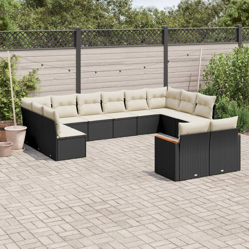 Grand canapé modulaire en rotin PE Vidaxl
