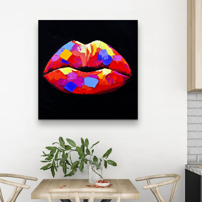 Colorful lipstick - 32"x32" art on canvas