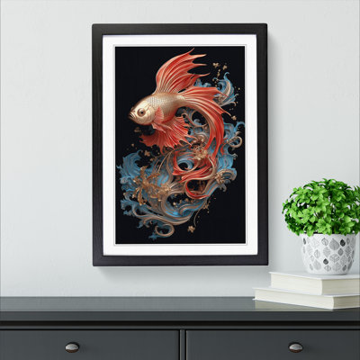 Siamese Fighting Fish Nouveau No.2 - Framed Print