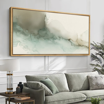 «Minimalist Wash Abstract Design», reproduction d'art sur toile encadrée très grande