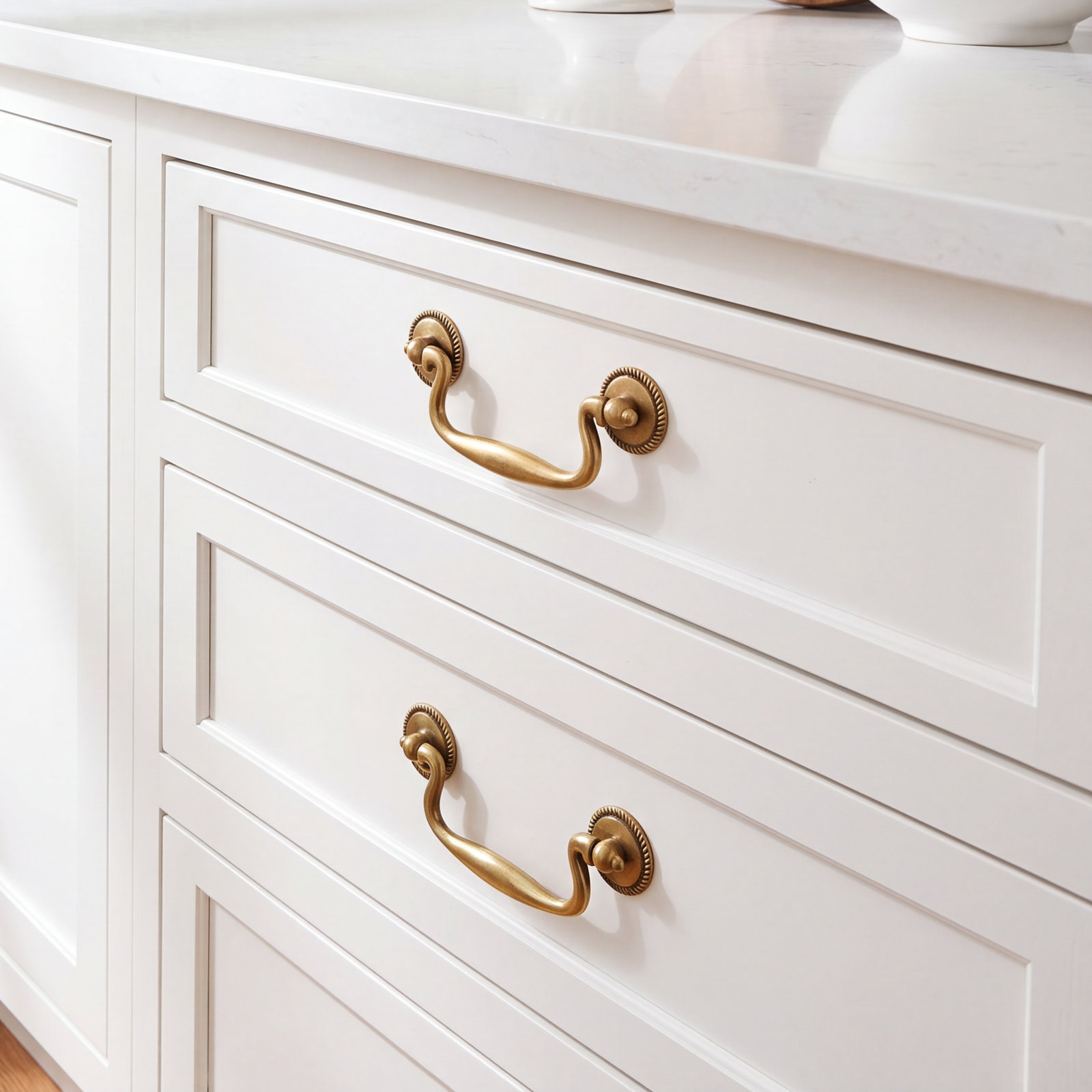 Manor House 3" Drop Bail Cabinet Pull, Lancaster Hand Polished