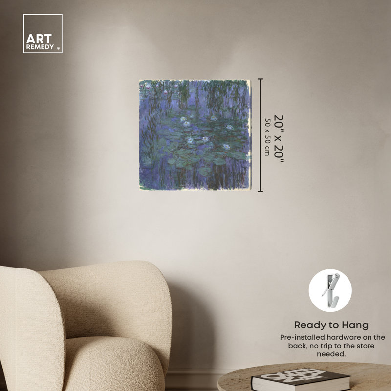 Art mural Monet, H 20 po x l 20 po, Toile tendue
