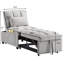 Lit de détente, espace, réglable, lit gris avec dossier, repose-pieds confortable, velours