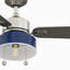 Ventilateur de plafond d'intérieur 52 po avec ampoule DEL - Nickel brossé avec pales grises