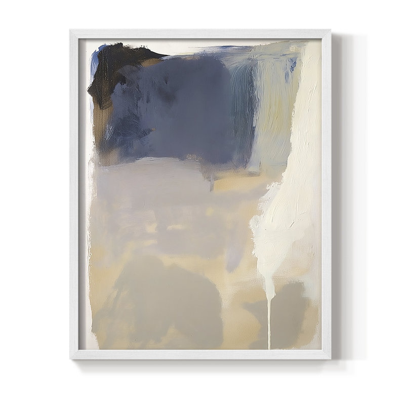 ABSTRACT Series CM XXIV - Impression encadrée de qualité supérieure - Prêt à accrocher - Aucun clou requis, Blanc