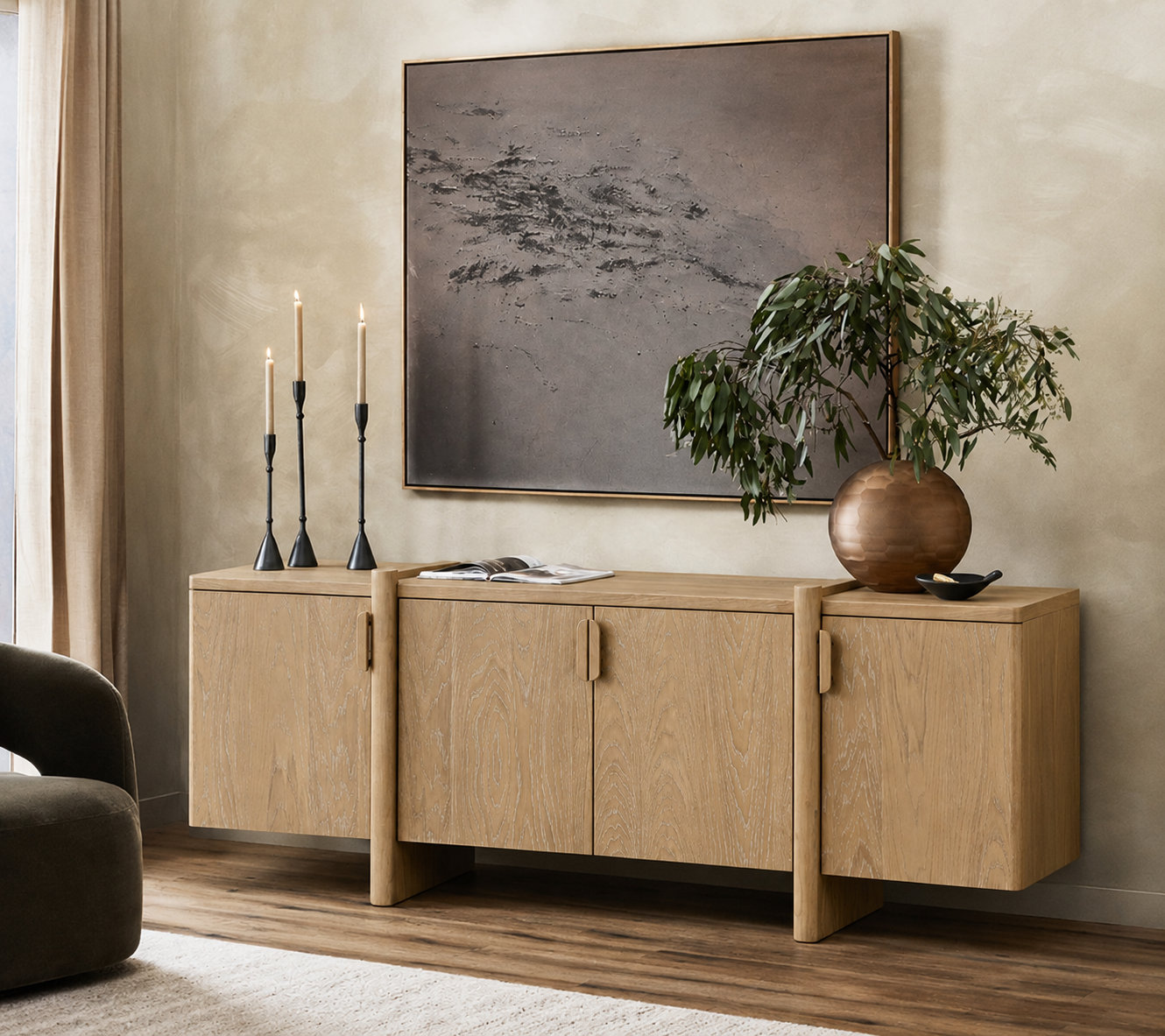 Leota CASSIA ENTRY SIDEBOARD, White Oak