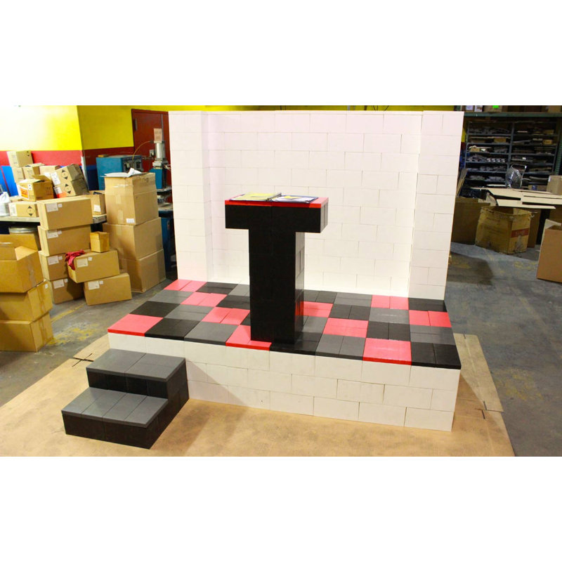 Podium en plastique 43 po avec hauteur réglable, Jaune