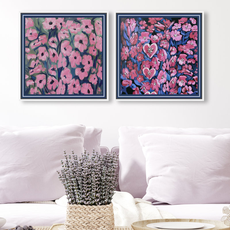 Forever Blooming Set Set by Oliver Gal, 82"H x 82"W, White Floater Frame