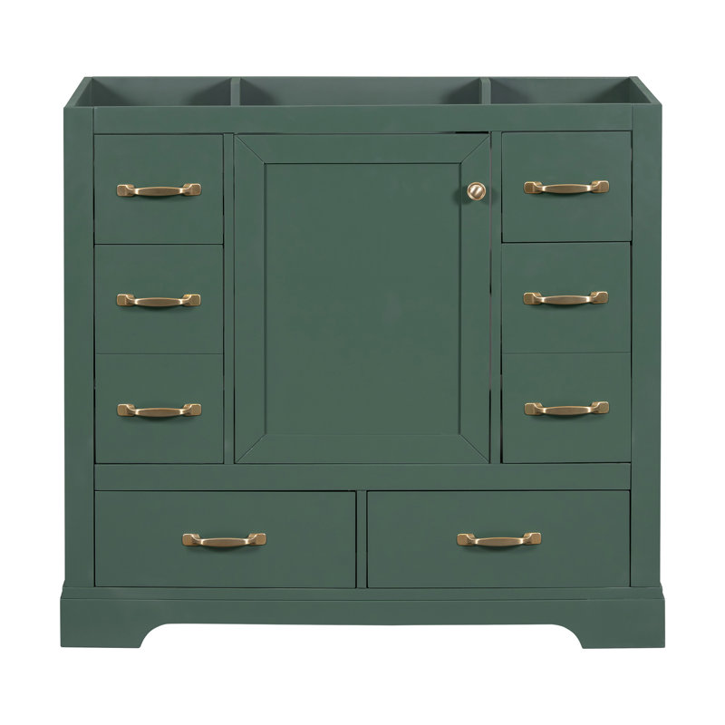 36" Bathroom Vanity Without Sink, Green, Gold