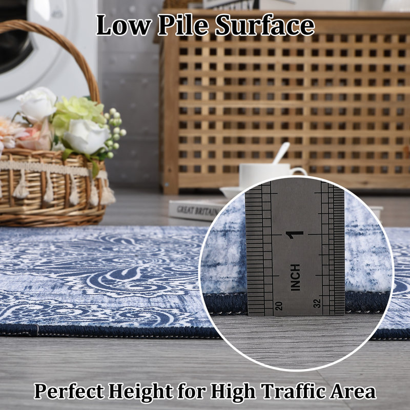 Saliym Washable Floral Indoor Rug, Runner 2' x 6'