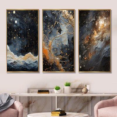 Abstract Gold And Black Constellation