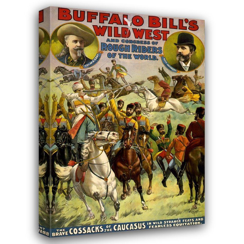 Lark Manor ™ Bills Wild West Show, reproduction d'art sur toile tendue sous le titre: The Brave Cossacks, H 40 po x l 28 po