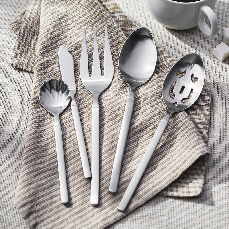 Opus Satin 45-Piece Stainless Steel Flatware Set, Service for 8