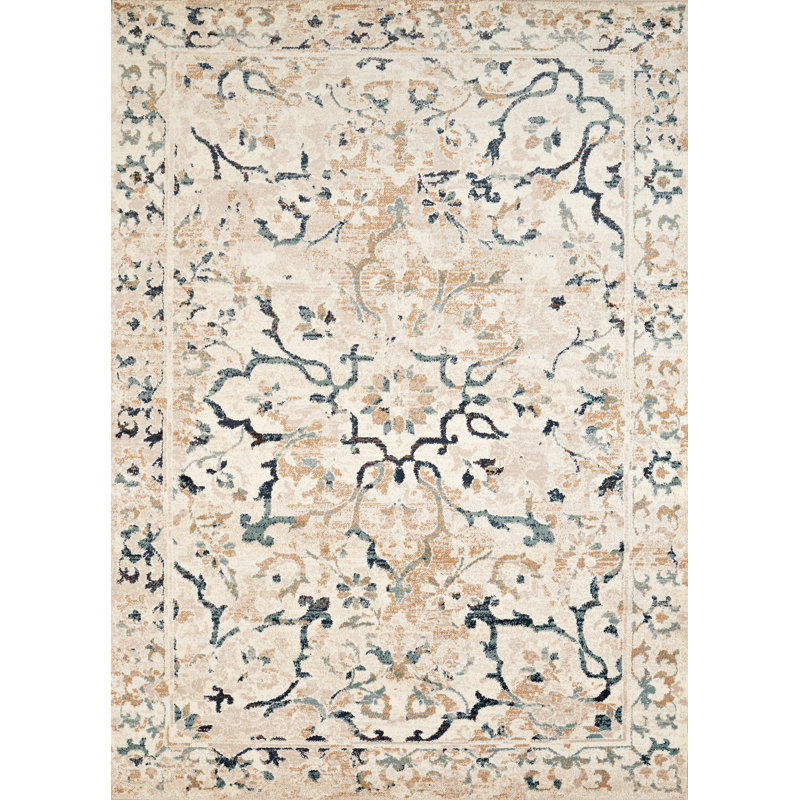 Tapis ivoire à bordure Randolph, 1 pi 10 po x 3 pi