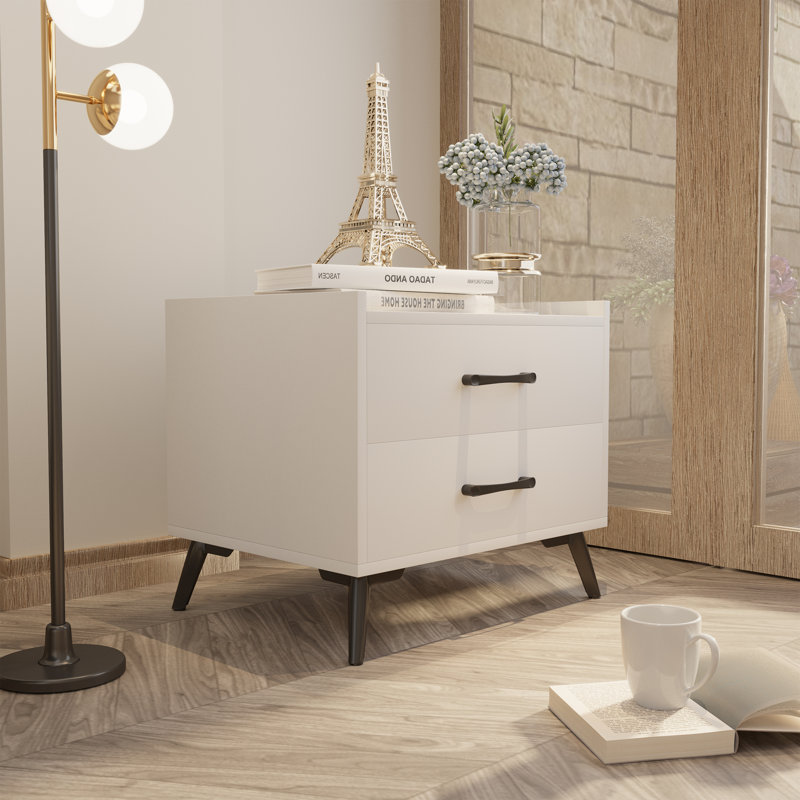 20'' 2-Drawer Nightstand, White