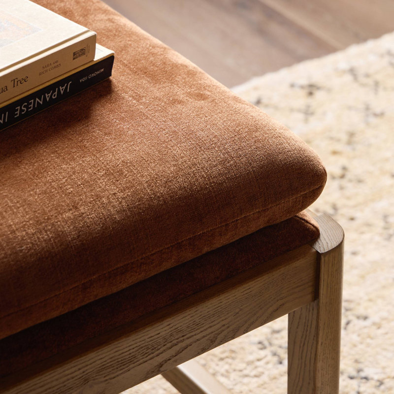 Eleanor Upholstered Stool, Brown