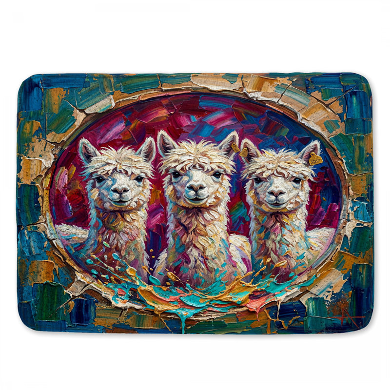 Tapis de bain Three Alpacas, 34in W x 21in L