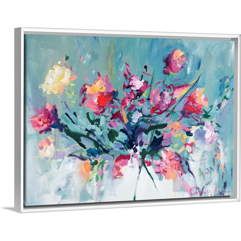 Reproduction d’art sur toile, "courage to Bloom" par Amira Rahim, H 14 po x l 18 po x P 1,75 po, Toile blanche encadrée