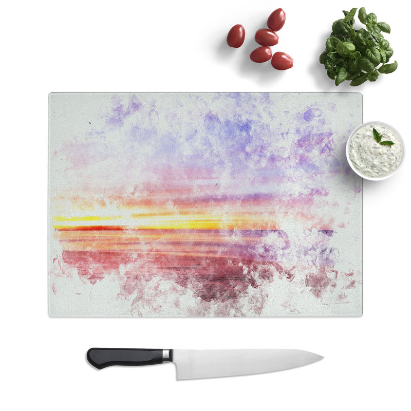 Tempered Glass Sydney Beach Chopping Board, 20 cm x 28.5 cm