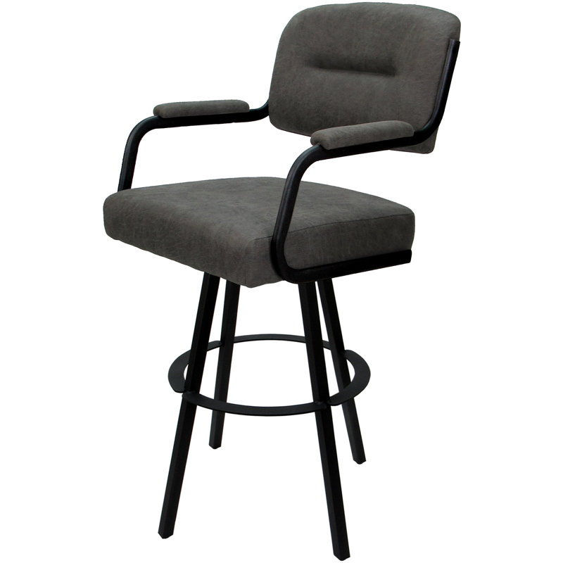 Tabouret pivotant rembourré Cessna, Noir, Wapiti, Counter Stool (26" Seat Height)