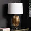 Calmers 67.3cm Table Lamp with Glass Base For Bedroom Furniture, Bedside Buffet Lamp with Linen Shade-90245495-90245492