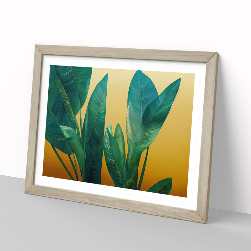 Cosmopolitan Tropical Leaves - Framed Print, 46cm H x 64cm W x 2cm D, Oak