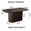 63" Modern Large Dining Table With Vertical Striped Base, Rectangle Kitchen Dinner Table For Dining Room-441881062