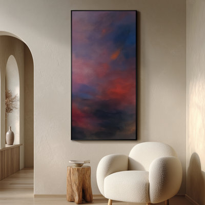 Très grand art mural imprimé sur toile - Œuvre d'art moderne abstraite, décor pour le salon ou la chambre à coucher - «Assemblage requis du cadre (cadre non fini)»