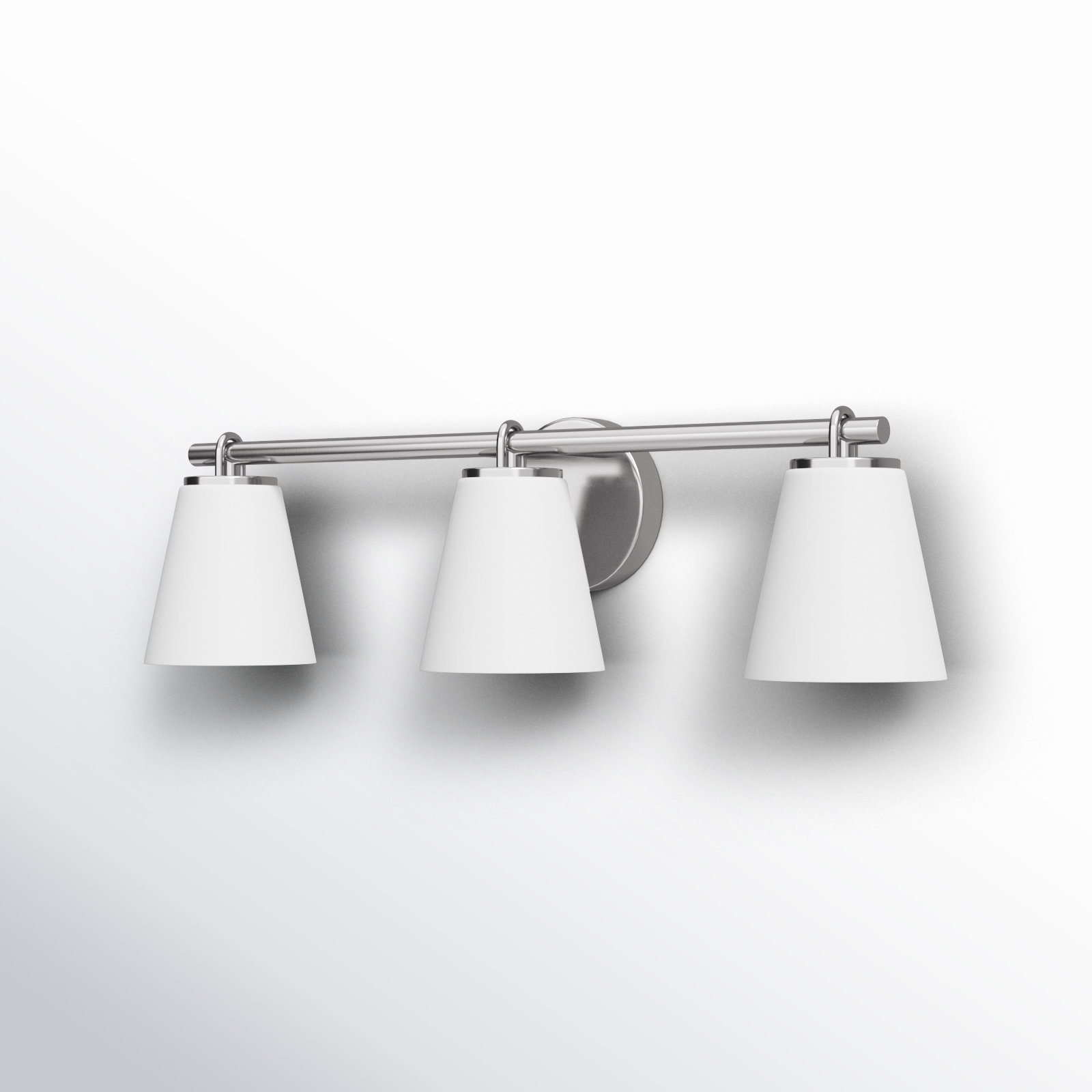 Kenn 3 Light Frosted Dimmable Vanity Light, Brushed Nickel
