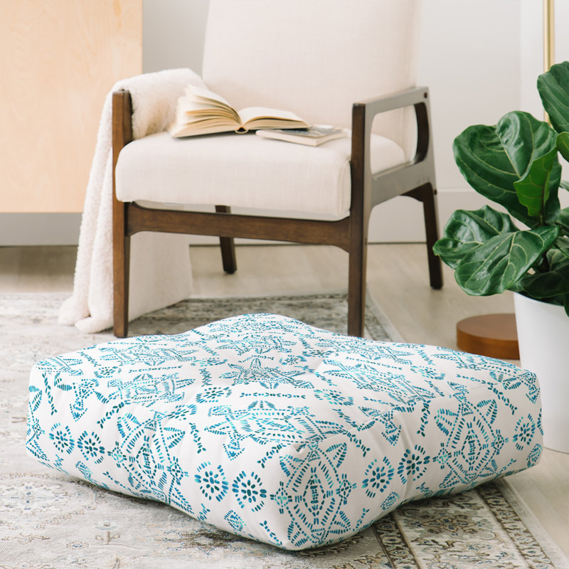 Housse de coussin carrée à motif reeve schatzi, Bleu