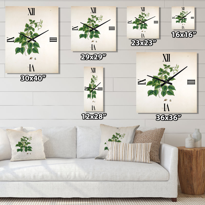 Horloge murale de style rétro vintage avec plantes de Londres, Petit
