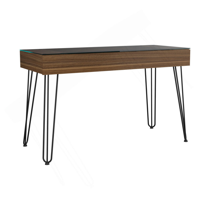 Bureau 120 tiroirs Baxter, quatre pieds, un tiroir - acajou