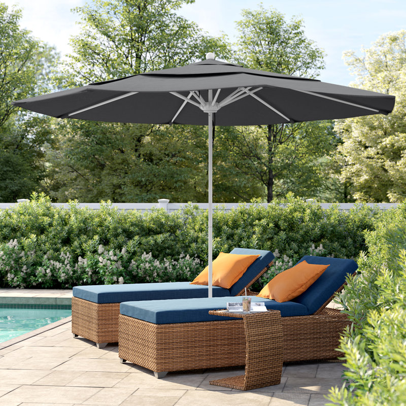 Parasol de marché 11 pi Hibo, Toile granit Sunbrella®