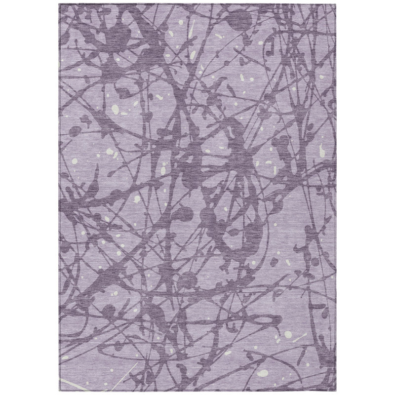 Machine Washable Indoor/Outdoor Chantille ACN2597 Abstract Rug, 9' x 12', Lavender