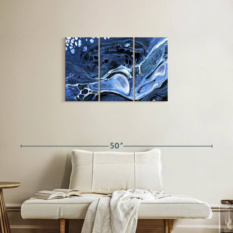 Avery Dark Blue Abstract, 20" H x 33" W