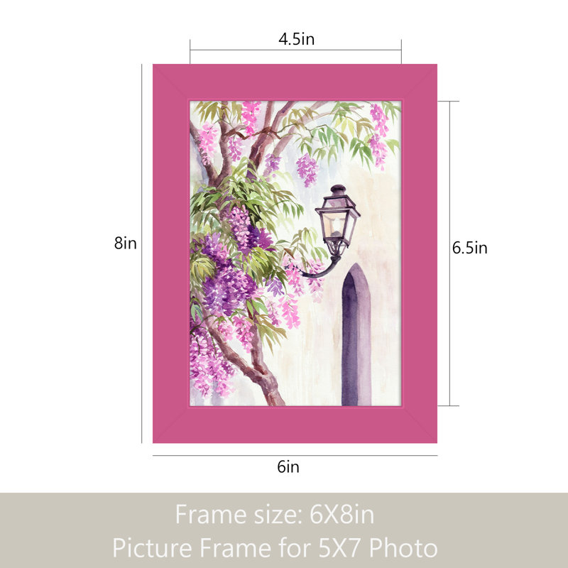 Cadre photo collage, ensemble de 3, Rose profond, L 5 po x H 7 po