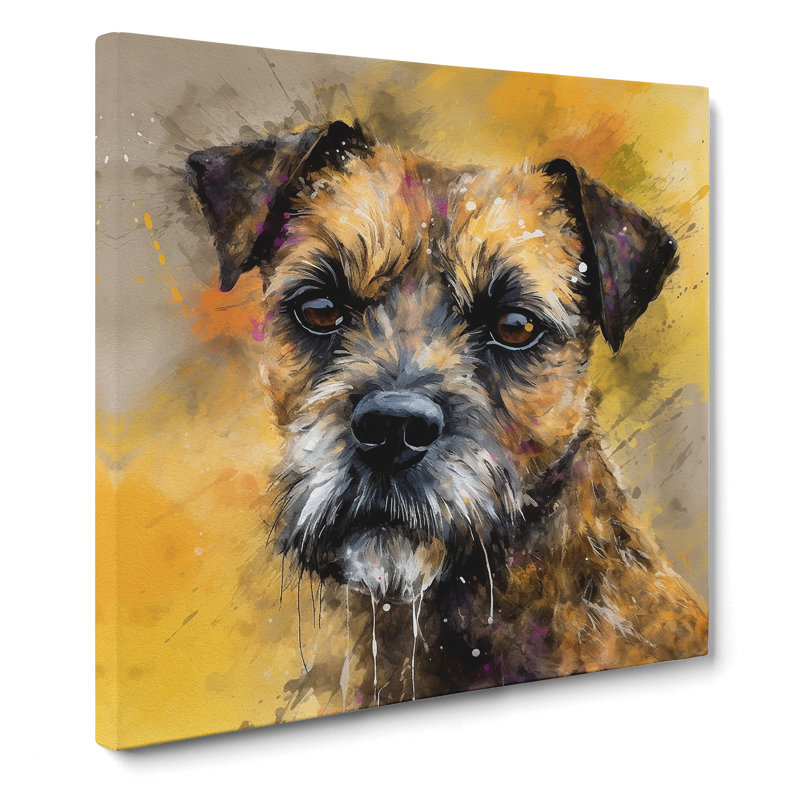Border Terrier Abstract Expressionism No.1 - Print, 50cm H x 50cm W x 3cm D